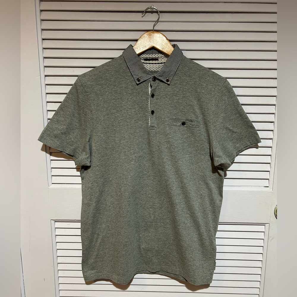 Ted Baker London Mens Gray Polo Shirt Size 4